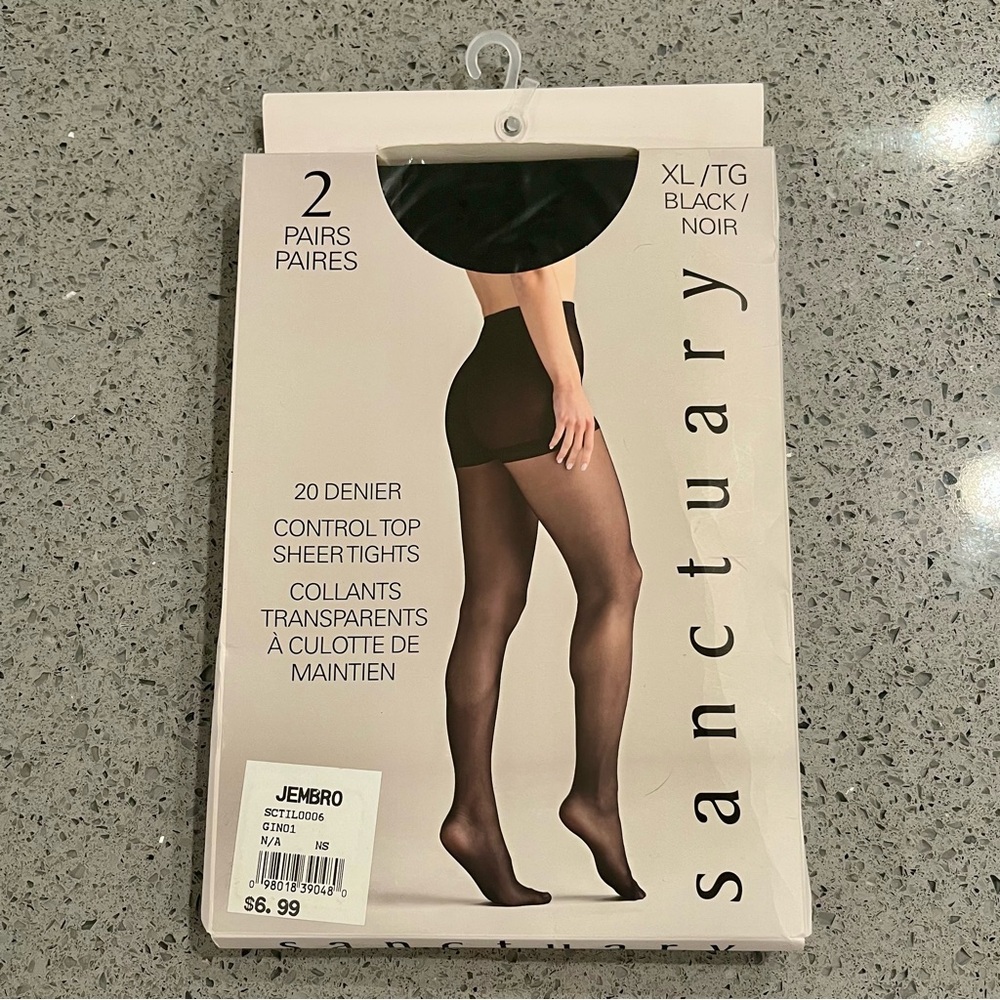 NWT Sanctuary Black Control Top Sheer Tights - 2 Pairs